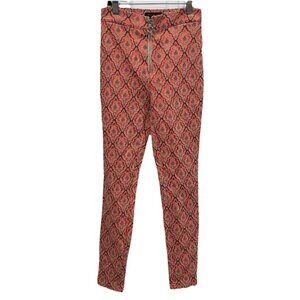 womens urban outfitters geometric orange pants size 0‎ Skinny